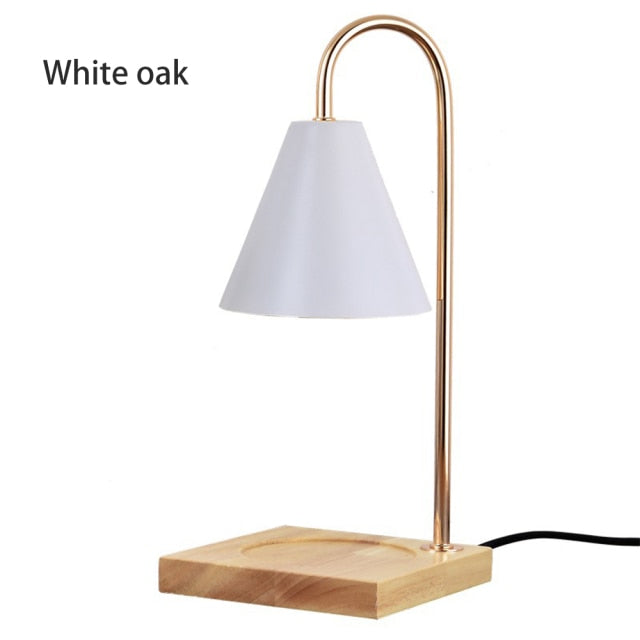 Wood Gold Candle Warmer Lamp