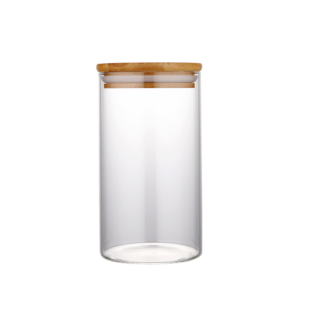 Glass Spice Jars With Bamboo Lid