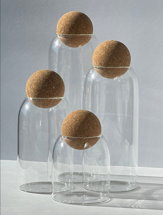 Corkball Lid Glass Storage Jars