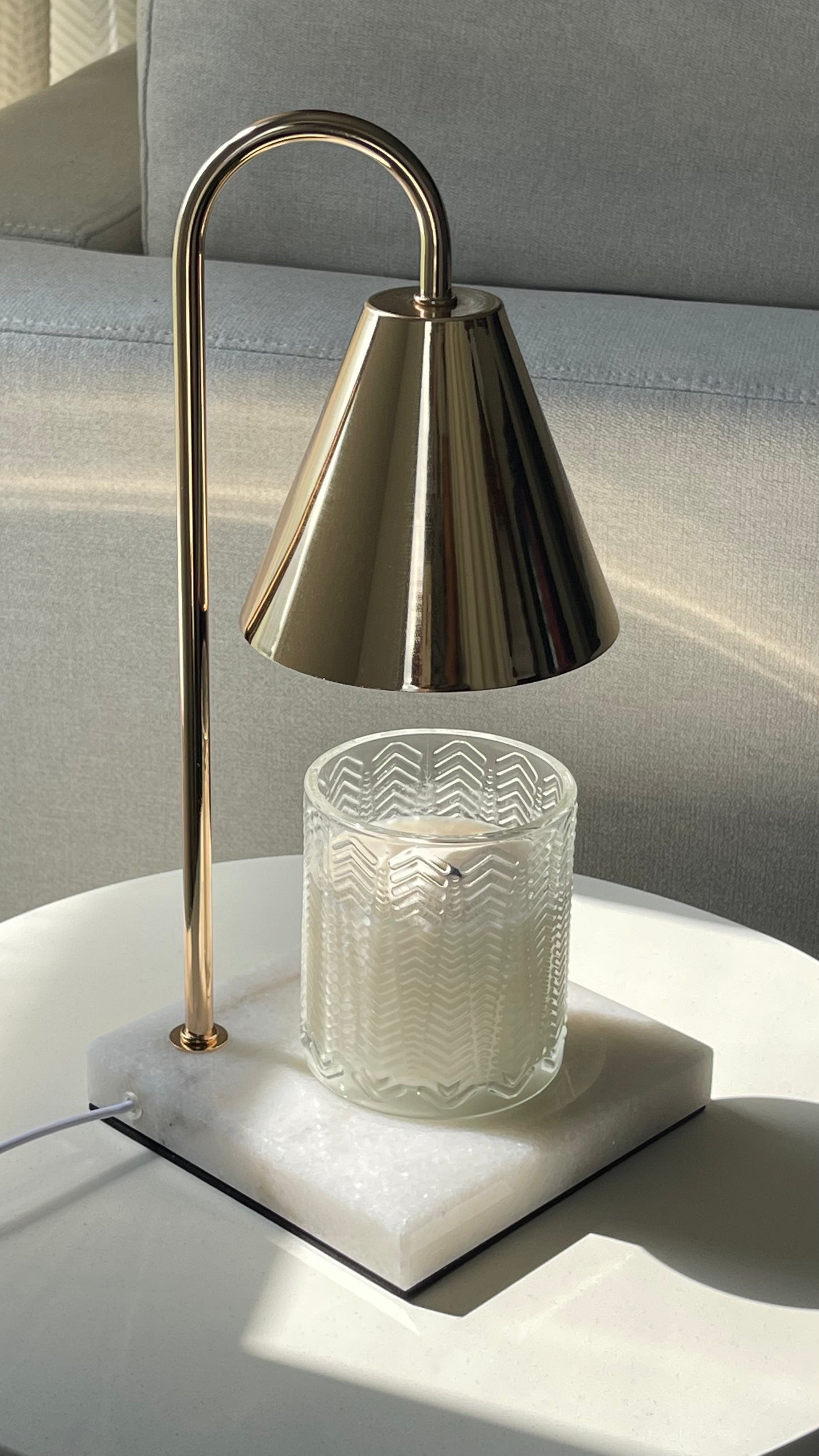 Gold Marble Candle Warmer Lamp