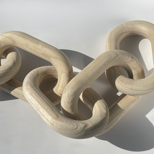 Acacia wood link chain
