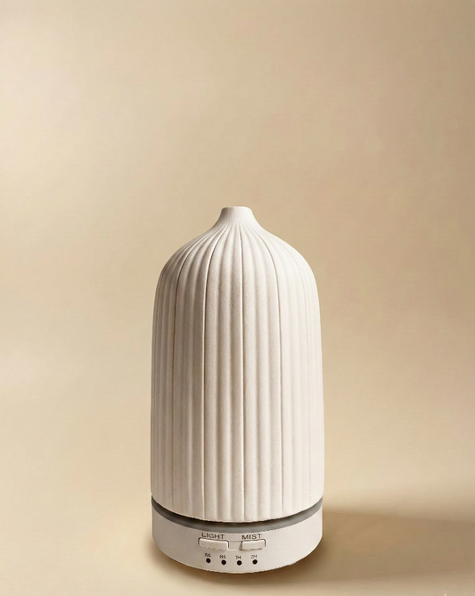 white ceramic diffuser essential oil eco friendly sustainable home fragrance natural