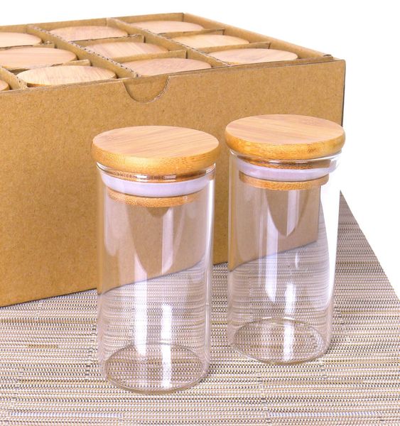 Glass Spice Jars With Bamboo Lid